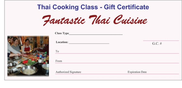 Thai class gift certificate